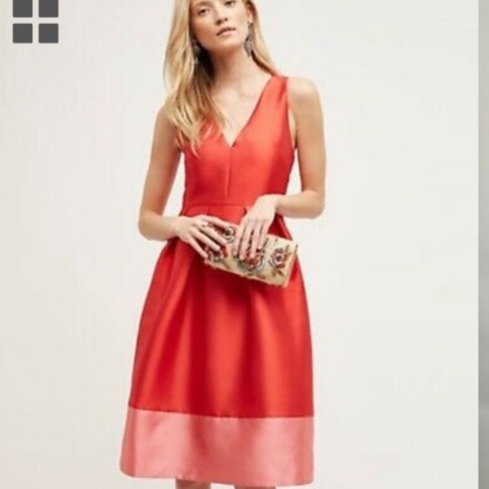Anthropologie Maeve Red Dress size 0P